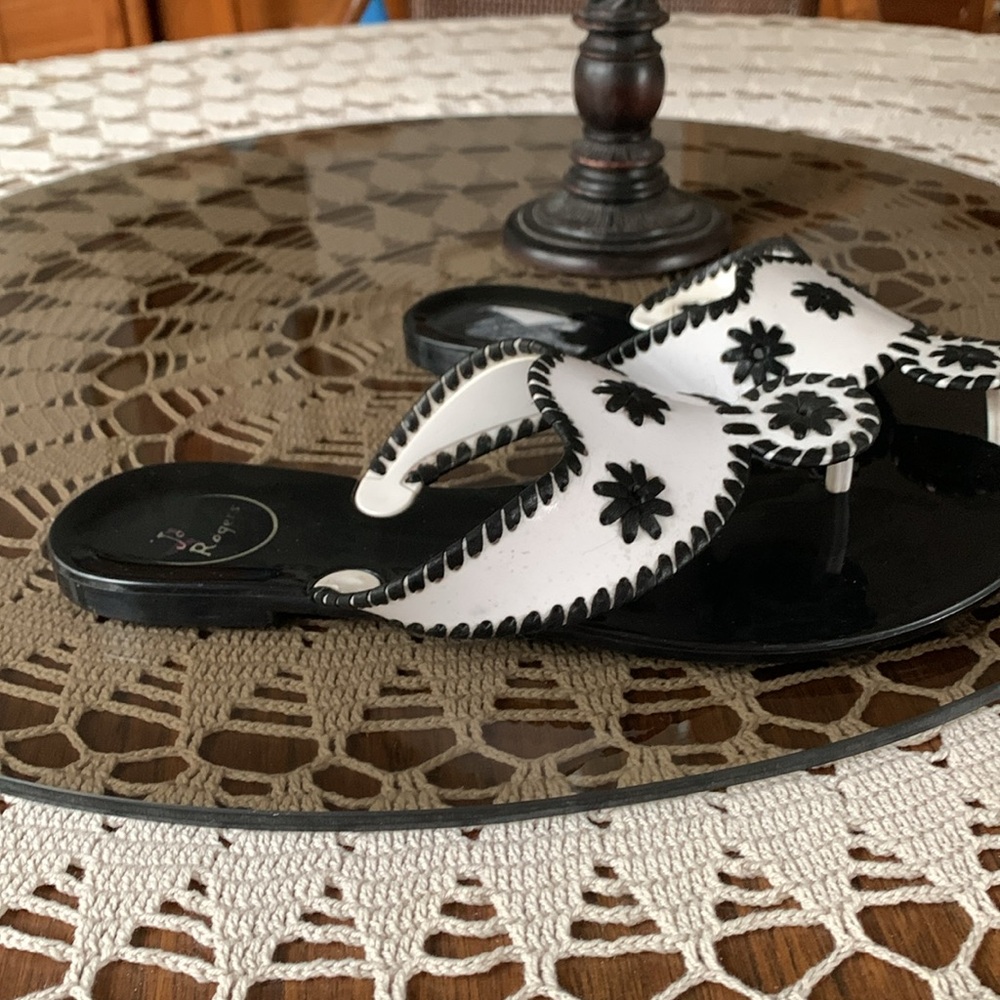 Jack Rogers Black and White Sandals - Picture 3 of 6